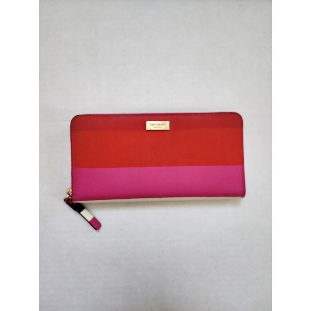 Kate Spade New York Colorblock Striped Zip Around Continental Wallet